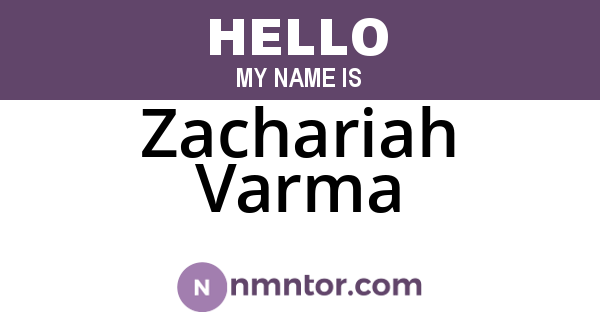 Zachariah Varma