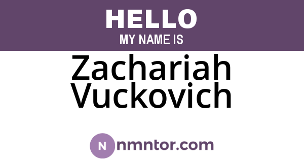 Zachariah Vuckovich