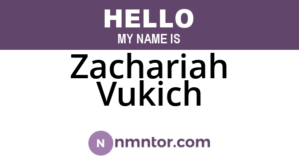 Zachariah Vukich