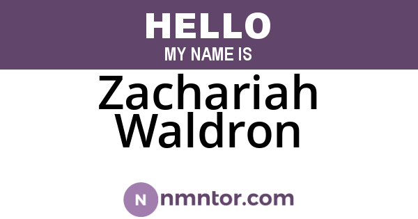 Zachariah Waldron