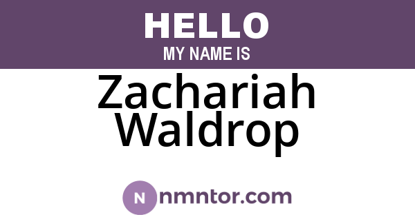 Zachariah Waldrop