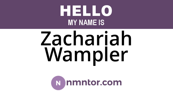 Zachariah Wampler