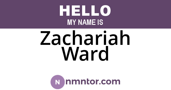 Zachariah Ward