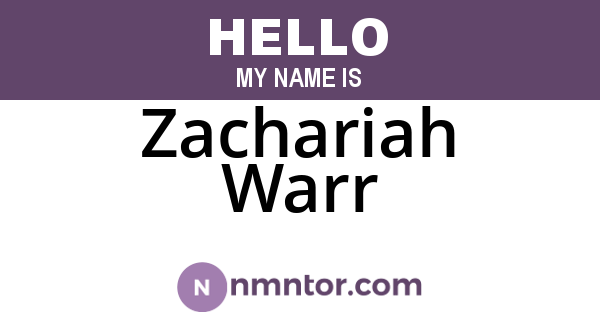 Zachariah Warr