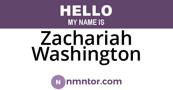 Zachariah Washington