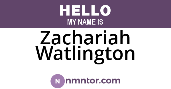 Zachariah Watlington