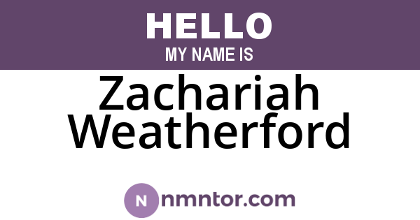 Zachariah Weatherford