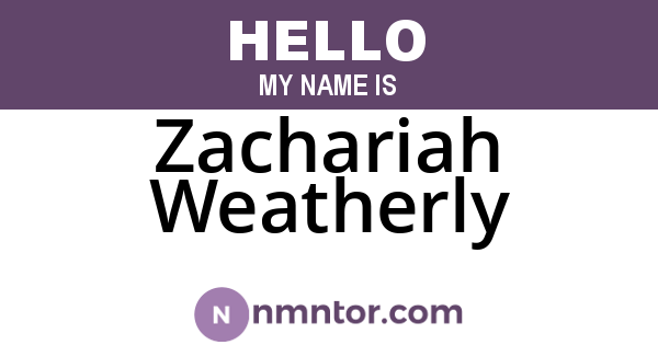 Zachariah Weatherly