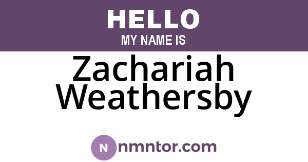 Zachariah Weathersby