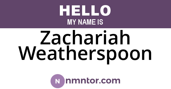 Zachariah Weatherspoon