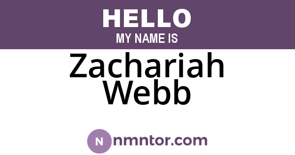 Zachariah Webb