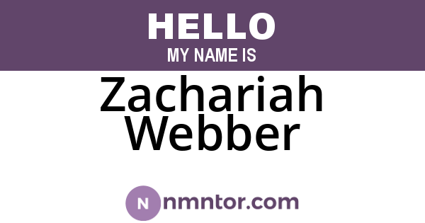 Zachariah Webber