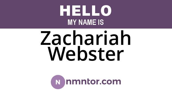 Zachariah Webster