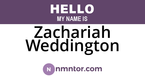 Zachariah Weddington
