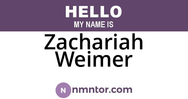 Zachariah Weimer
