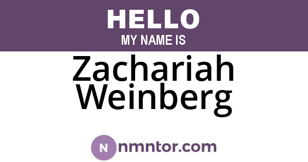 Zachariah Weinberg