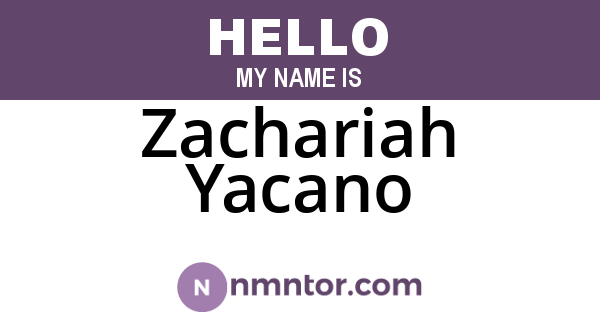Zachariah Yacano