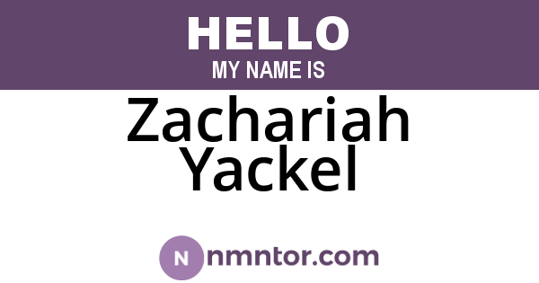 Zachariah Yackel
