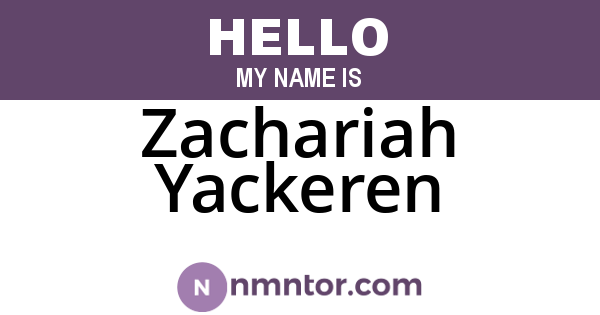 Zachariah Yackeren