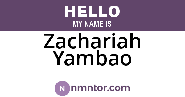Zachariah Yambao