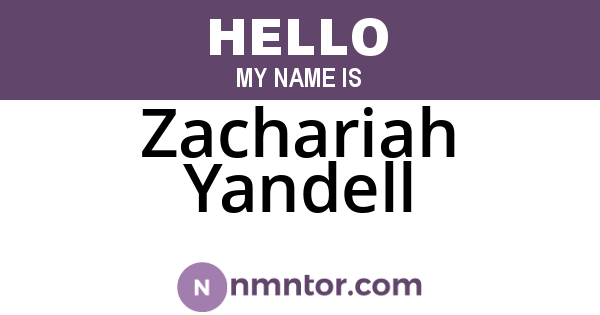 Zachariah Yandell