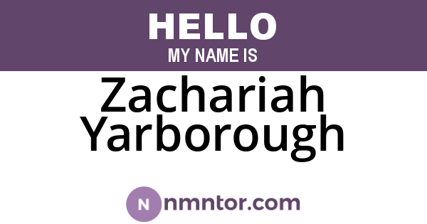 Zachariah Yarborough