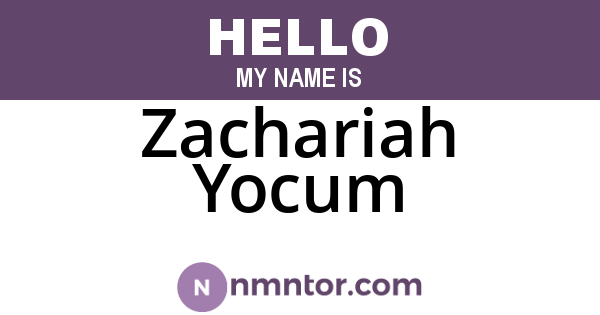 Zachariah Yocum