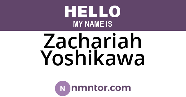 Zachariah Yoshikawa