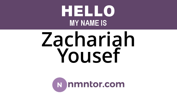 Zachariah Yousef