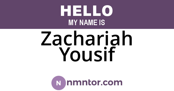 Zachariah Yousif