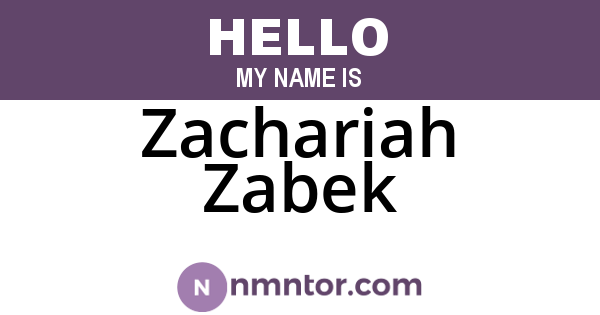 Zachariah Zabek