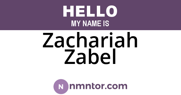 Zachariah Zabel