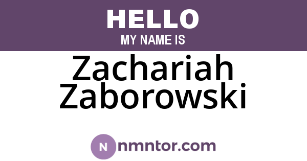 Zachariah Zaborowski