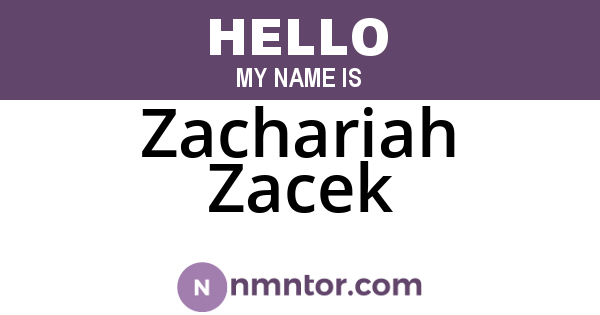 Zachariah Zacek