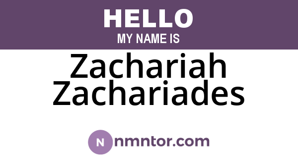 Zachariah Zachariades
