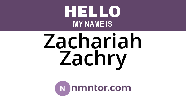 Zachariah Zachry