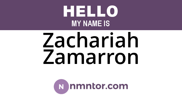 Zachariah Zamarron