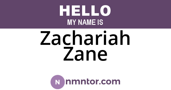 Zachariah Zane