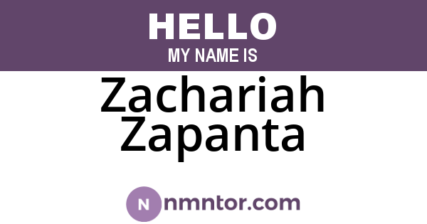 Zachariah Zapanta