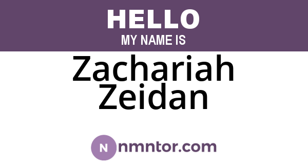 Zachariah Zeidan