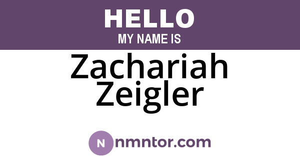 Zachariah Zeigler