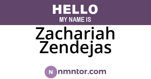 Zachariah Zendejas