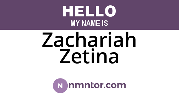 Zachariah Zetina
