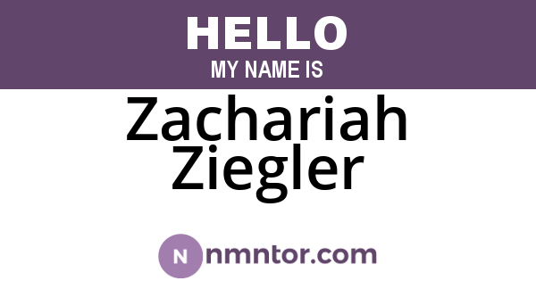 Zachariah Ziegler