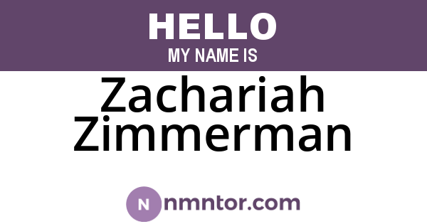 Zachariah Zimmerman