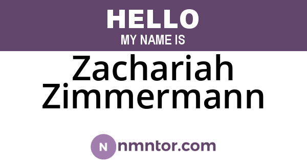 Zachariah Zimmermann