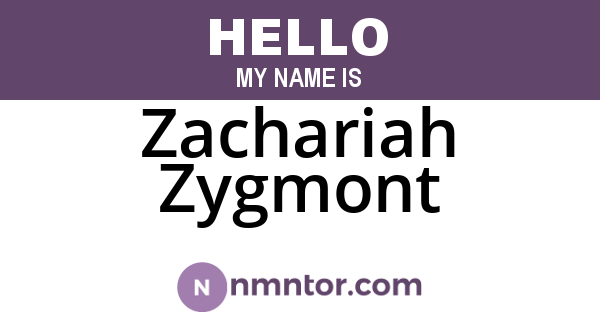 Zachariah Zygmont
