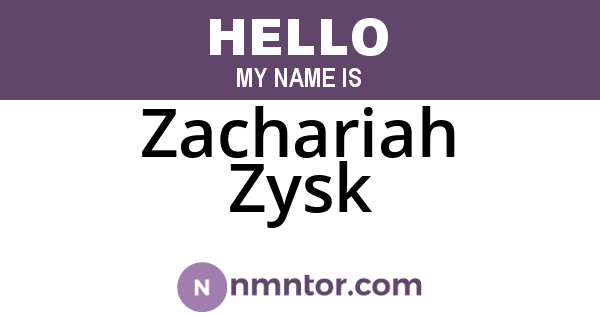 Zachariah Zysk