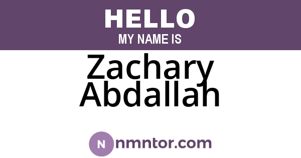 Zachary Abdallah