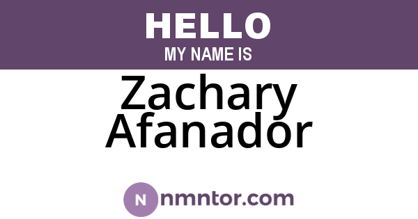 Zachary Afanador